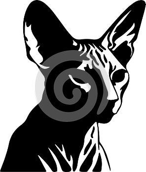 Donskoy Don Sphynx Cat Black Silhouette Generative Ai