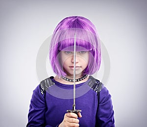 Dont mess with me. A studio shot of a confident little girl playing dress-up.