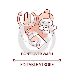 Dont overwash terracotta concept icon