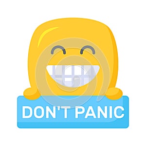 Dont panic emoji vector design, customizable flat style vector