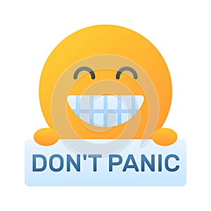 Dont panic emoji vector design, customizable flat style vector