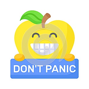 Dont panic emoji vector design, customizable flat style vector