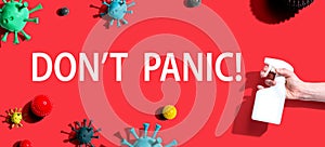 Dont Panic theme with spray and viruses