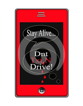 Dont Text and Drive Concept