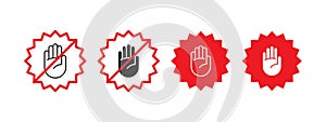 Dont touch icons. Notice do not touch. Warning sign. Vector scalable graphics