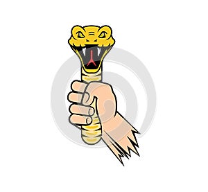 Holding snake design illustration