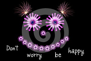 Dont worry be happy message concept
