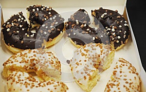 Donut cake pieces in dnish capital Copenhagen Denmark