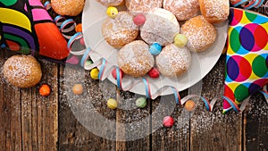 Donut with carnival decoration