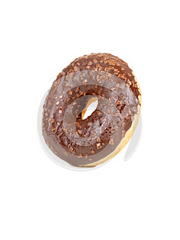 Donut with chocolate glaze isolate