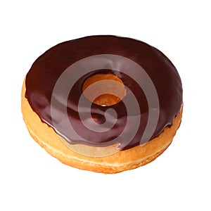 Donut with chocolate glazing isolated