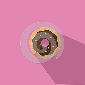 A Donut With Chocolate Icing Vector illustration