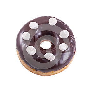 Donut in chocolate with marshmallow