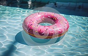 Donut circle pool float. Generate Ai
