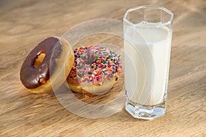 Donut and cup of milk