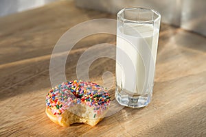 Donut and cup of milk