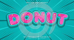 Donut 3d editable text effect Template