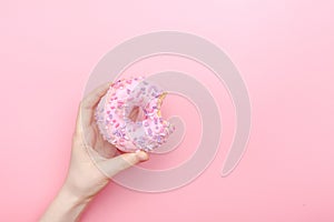Donut donuts icing sprinkles on doughnuts pink bright sugar strands
