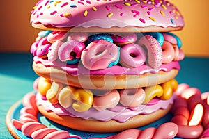 donut donuts pink barbie style illustration generative ai