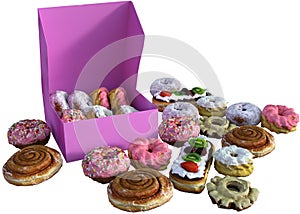 Donut, Donuts, Sweets, Pastries, Isolated photo