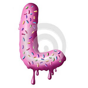 Donut font, tasty alphabets. Isolated objects on a white background