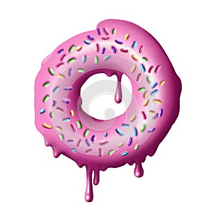 Donut font, tasty alphabets. Isolated objects on a white background