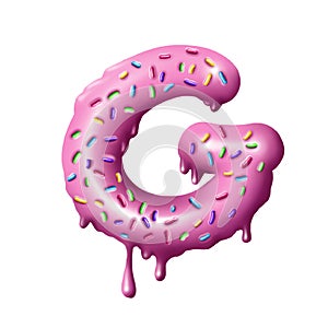 Donut font, tasty alphabets. Isolated objects on a white background