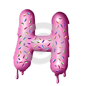 Donut font, tasty alphabets. Isolated objects on a white background