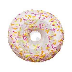 The donut in the glaze isolated on a white background. Clipping path