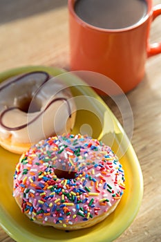 Donut and hot chocolate