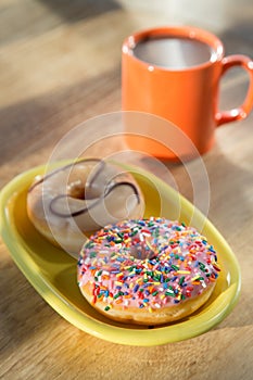 Donut and hot chocolate
