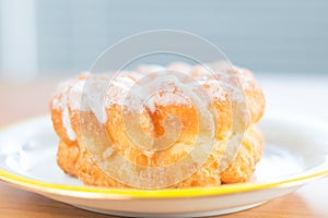 Donut with icing knows in Poland as gniazdko.