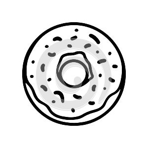 Donut icon. Doughnut with frosting isolated on white background. Vector Illustration