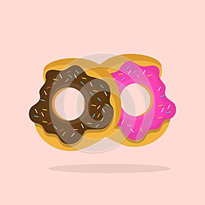 Donut Icon Illustration, Isolated Vector, Cartoon Style Food Concept, Design Suitable For Web Landing Page, Banner, Sticker,