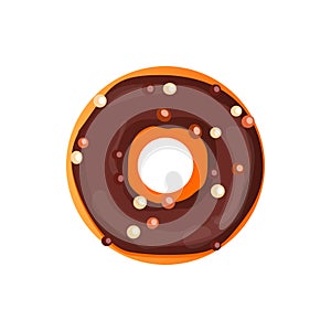 Donut illustration. Donut isolated on a light background. Donut icon in a flat style. Donuts into the glaze set