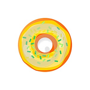 Donut illustration. Donut isolated on a light background. Donut icon in a flat style. Donuts into the glaze set