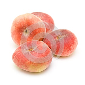 Donut peaches isolated on white