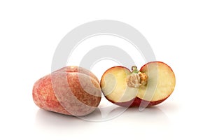 Donut peaches isolated on white