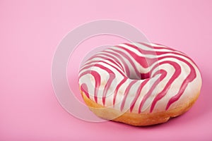 Donut on a pink background