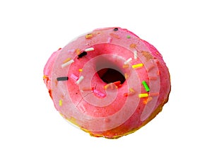 Donut pink on isolated.