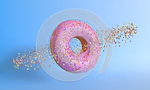 Donut planet on a pink background