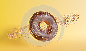 Donut planet on a yellow background