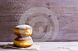 Donut in powdered sugar