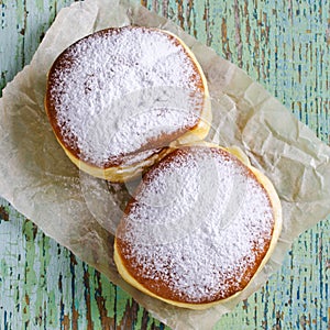 Donut in powdered sugar