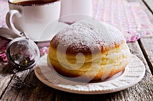 Donut in powdered sugar