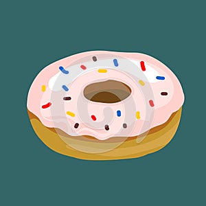 Donut with sprinkle vector