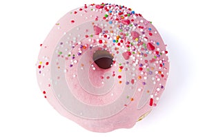 Donut with sprinkles isolated on white