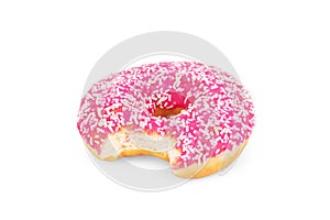 Donut with sprinkles isolated on white background photo
