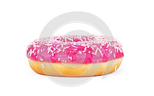 Donut with sprinkles isolated on white background photo