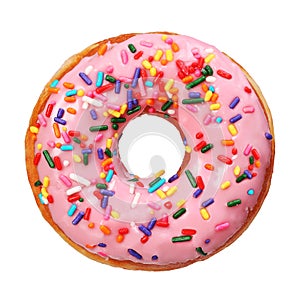 Donut with sprinkles isolated